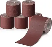 5 Rolls 3" Wide Emery Cloth Roll Abrasive Sandpaper Assortment Pack 80 150 240 320 400 Grits Sandpaper for Metal Wood Polishing(100 Feet, Each Roll 20 Feet)