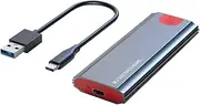 Pvcqjkd M2 SSD Case M.2 to USB 3.1 Gen 2 10Gbps NVMe SSD Enclosure for NVMe PCIE M Key/ (B+M) Key SSD Hard Disk, M2 SSD Case AC