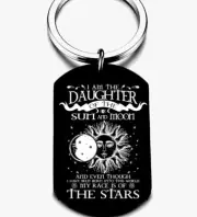 I'm Daughter Moon And Son Hot Art Universe Galaxy Keychain