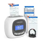 Time Clock with Passcode, Auto-Align Time Card Machine, 6 Punches per Day Tim...