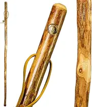 Brazos Rustic Wood Walking Stick, Hardwood, Traditional Style Handle, for Men & Women, Made in The USA, 55"