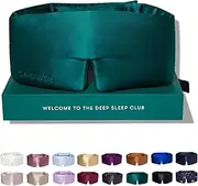 DROWSY Silk Sleep Mask. Face-Hugging, Padded Silk Cocoon for Deep Sleep Therapy in Total Darkness. (Green Sapphire)