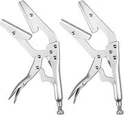 2Pcs Pinch Off Locking Pliers, 10 Inch Carbon Steel Radiator Hose Clamp Set, Pipe Sealing Lock Tool, 2-1/4 Inch Opening Universal for Radiator Pipe, Fuel Hose, Water and Vacuum Lines