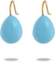 [Nvzi] c suitable for both men and women, colorful oil dripping titanium steel earrings are simple and versatile, high-end stainless steel gold-plated earrings (light blue), 1.8*1cm/0.7*0.4in, 01, No