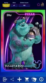 Topps Disney Collect Digital Legendary Flagship Rainbow Sully and Boo