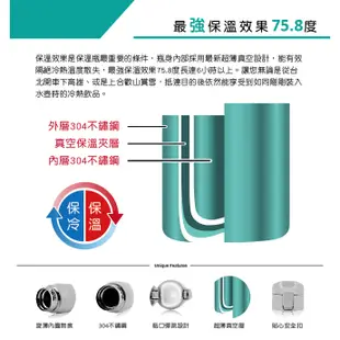 【人因科技】SS5002新負離子超輕量304保溫水壺