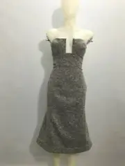 Shakuhachi Gap Bustier Midi Dress Grey NWT Size 12 RRP $239
