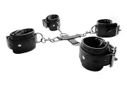NEW Hogtie Handcuffs Bondage BDSM Black Hand Cuffs Sex Toy Fetish Couples Adult