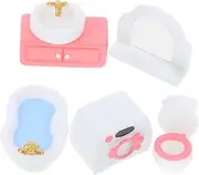 BESPORTBLE 6pcs Miniature Dollhouse Furniture Set for DIY Decor Bathroom Props Realistic Shower Room Accessory Kit