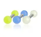 Cartilage Tragus Bar Ear Piercing with Glow In The Dark Balls Surgical Steel