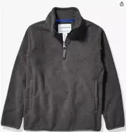 Amazon Essentials Polar Fleece Quarter-Zip Pullover Jacket, Boys Toddler 4T Gray
