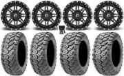 Fuel Lethal 14" Wheels Black 27" Ceros Tires Polaris RZR Turbo S / RS1