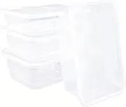 PRENICE Meal Prep Container, 50 Pack, 750ML Food Storage Containers with Lids, Bento Box Reusable Plastic Lunch Box, BPA Free, Take-Out Box Microwave Dishwasher Freezer Safe (Cuboid - Transparent)