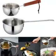 Wooden Handle Stainless Steel Oil Pot Stainless Steel Melting Pot