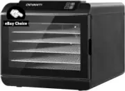 Food Dehydrator 6 Trays Electric Jerky Yogurt Fruit Maker Adjustable Timer Black