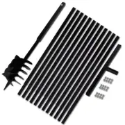 Hole Digger Earth Auger Triple Spirals Ground Drill With Extension Tubes 180mm