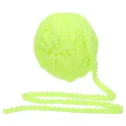 25 Yards Pom Pom Trim Ribbon, 0.5" Wide Fluorescent Yellow Ball Fringe Trim