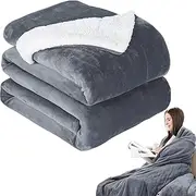 Back and Neck Heating Pad, Extra Large USB Heated Blanket, Soft Flannel Heated Throw Washable Heating Blanket with 4 Different Heat Settings, 51.1 x 70.8 inch Bed Throws for Winter Body Warmer Gray