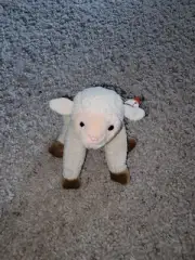 Ty Beanie Baby 1999 Ewey Lamb Sheep Cream Gasport With Tag Plush Toy