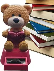 Car Ornaments for Dashboard, Solar Powered Bear Car Dashboard Decorations, Animal Figurines Shaking Head Small Figures, Cute Decor Desk Accessories for Kids Adults