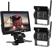 7 Inch Wireless Car Monitor Screen Reverse Vehicle Monitors Reversing Camera Screen High Resolution for Car Monitor for Auto(B)