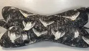 3 Sided Dog Bone Shaped Neck Pillow, Lower Back Support Large-Owl on Black