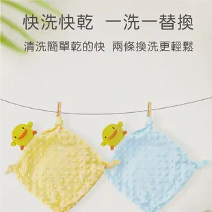 黃色小鴨 逗趣響鈴玩偶安撫巾 藍/粉/黃【宜兒樂】