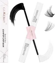 GEMERRY Lash Bond and Seal Eyelash Glue for DIY Extensions - Clear, Waterproof, 48H+, Latex-Free, Overnight, Beginner Friendly (5ml + 5ml)
