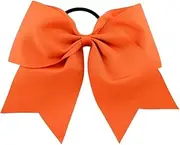 Large Hair Band Bow Knot Thick Stretchy Rubber Decorative Ponytail Holder Elastics Seamless Scrunchies Accessories, Orange