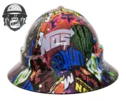 Custom Hydrographic Safety Hard Hat ENERGY RACING PRO CHOICE WIDE BRIM