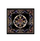 18'' black marble Table Top Inlay Pietra Dura square design coffee table