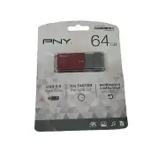 Brand NEW PNY 64GB USB 3.0 Flash Drive 10X Faster 4K Ultra HD Turbo