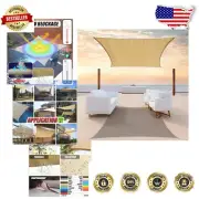 190 GSM Sand Beige Sun Shade Sail - Rectangle Canopy for Ultimate UV Protection