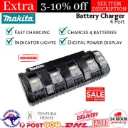 New Makita 18V Lithium-Ion 4 Port Multi Charger Fast Battery Charging Bay DC18SF
