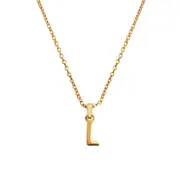 Culturesse 50cm Initial L Pendant 24K Gold Plated Necklace Fashion Jewellery