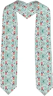 [SKKNT] Beautiful Mermaid Print Graduation Shawl Stole For Academic Commencements Honor Sash Congratulations Gift