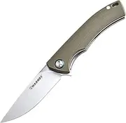 HARNDS Talisman CK9168 Pocket Folding Knife with Ball Bearing Pivot System Outdoor Camping Knife with G10 Handle Pocketclip(warm sand handle)