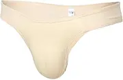 [Stxdynjy] Man Underwear Slips, Pseudo-Negative Underwear, String, Beige, L