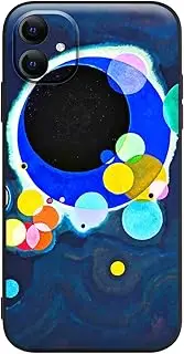 Berkin Arts Compatible with iPhone 12 Mini Case Silicone Cover with Screen Protector Color Field Colorful Moongate (Several Circles by Wassily Kandinsky)
