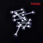 10Pcs Acrylic Clear Soft Bar Tongue Ring Helix Piercing Sexy Body Jewelry+-ja