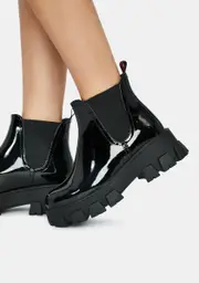 [AZALEA WANG] Gryffin Patent Ankle Boots