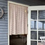 Pink Lace Thickened Short Door Curtain Half Curtain Bathroom Kitchen Curtain