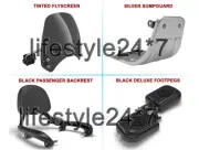 Royal Enfield "Footpegs, Sumpguard, Flyscreeen & Backrest" For Meteor 350cc (for: Royal Enfield)