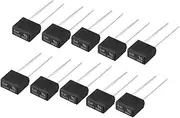 uxcell 10Pcs DIP Mounted Miniature Square Slow Blow Micro Fuse T6.3A 6.3A 250V Black for Electronic Parts PCB LCD Repair Replacement