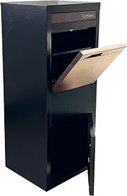 ZOOMTEC Large mailboxes, Waterproof Parcel Boxes,galvanised Steel mailboxes for Fences and Outdoors (Woodgrain)
