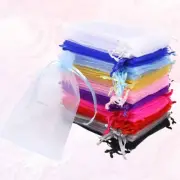 100 Pcs Organza Drawstring Bags Christmas Gift Bag Gift Drawstring Pouch
