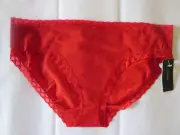 NATORI BLISS GIRL BRIEF PANTY #156058, XL, SAMBA/RED, NEW WITH TAG $20