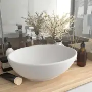 Luxury Basin Oval shaped Matt White 40x33 cm Ceramic