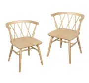 Sierra Cross Back Oak Chair - Set of 2 - Natural