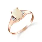 14K. SOLID GOLD RINGS WITH NATURAL DIAMONDS & OPAL